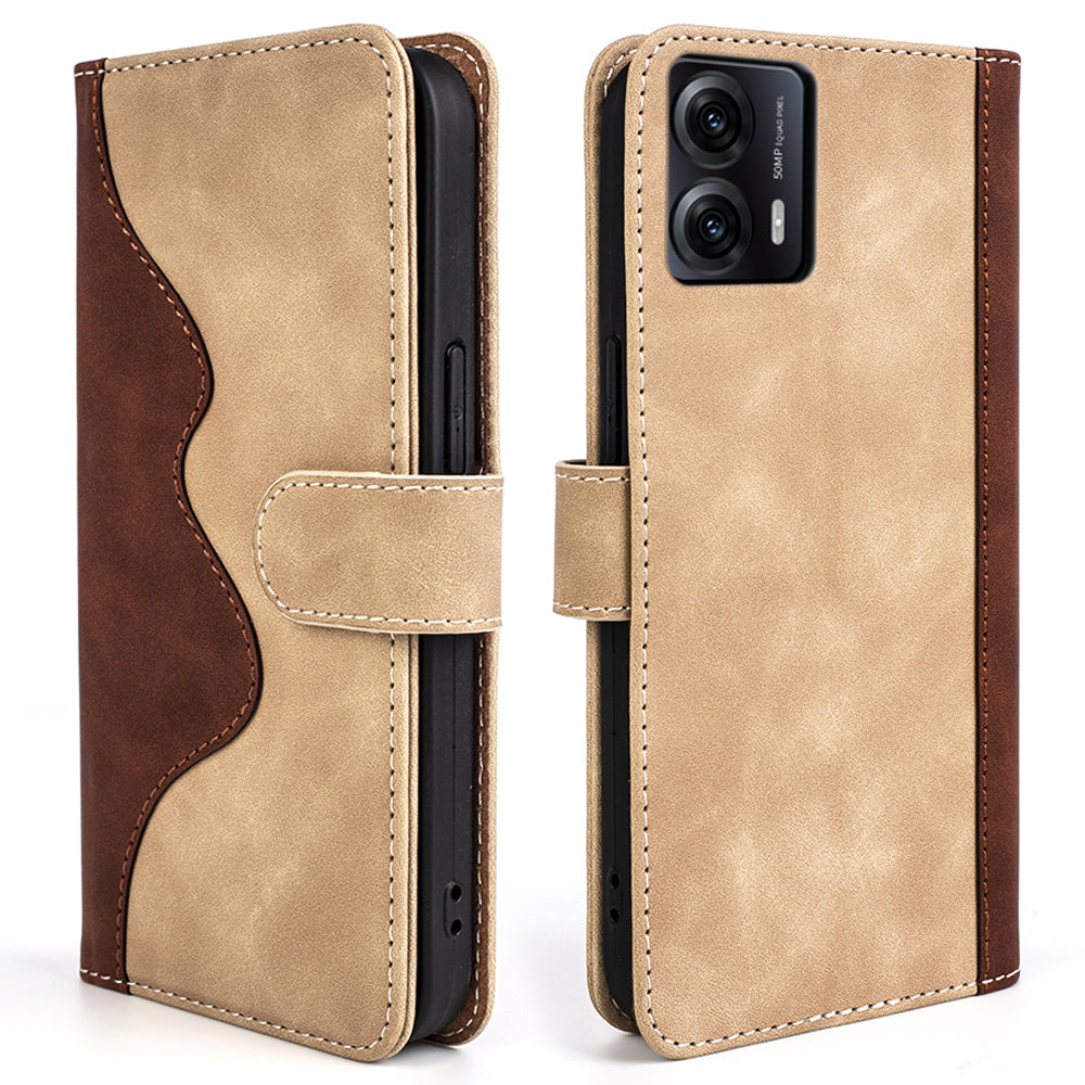 For Motorola Moto G53 5G Mobile Case Dual Color Splicing Anti-scratch PU Leather Wallet Phone Stand Cover For Motorola Moto G53 5G Mobile Case Dual Color Splicing Anti-scratch PU Leather Wallet Phone Stand Cover